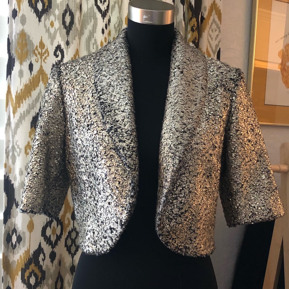 ANTHRO Metalic Wool Blend Sweater Jacket